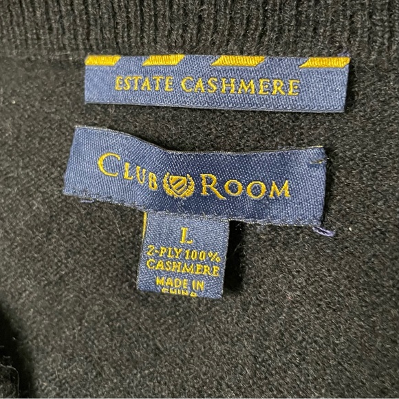 Club Room Estate Cashmere V neck sweater - Picture 4 of 6